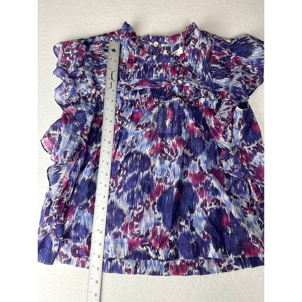 NWT Isabel Marant etolie abstract flutter sleeve layona blouse XS - Picture 7 of 14
